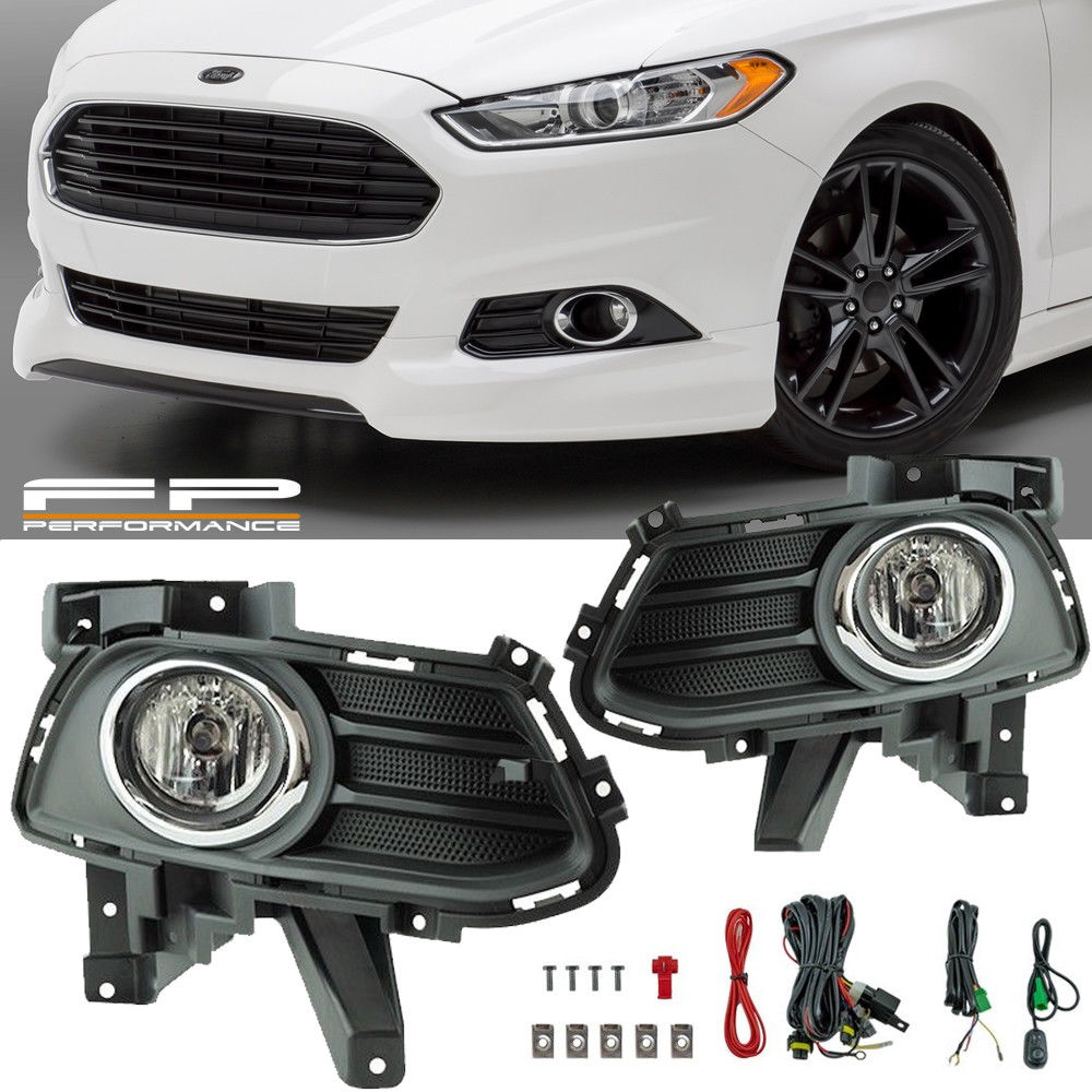 フォグライト For 13 14 15 16 Ford Fusion Clear Lens Fog Light Full Kit w/ Wiring Switch Bezel 13 14 15 16 Ford Fusionクリアレンズフォグライトフルキット/配線スイッチベゼル 【並行輸入品】