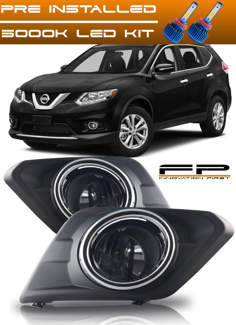 フォグライト For 2014-2016 Nissan Rogue Clear Lens Fog Light Lamp Complete Kit Pair + LED KIT 2014-2016 Nissan Rogue Clearレンズフォグライトランプコンプリートキットペア+ LEDキット 【並行輸入品】