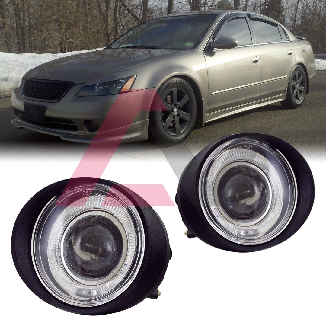 フォグライト For 2002-2004 Nissan Altima Fog Lights Halo Ring Projector SAE DOT Clear Lens 日産アルティマフォグライトハローリングプロジェクターSAE DOTクリアレンズ 【並行輸入品】