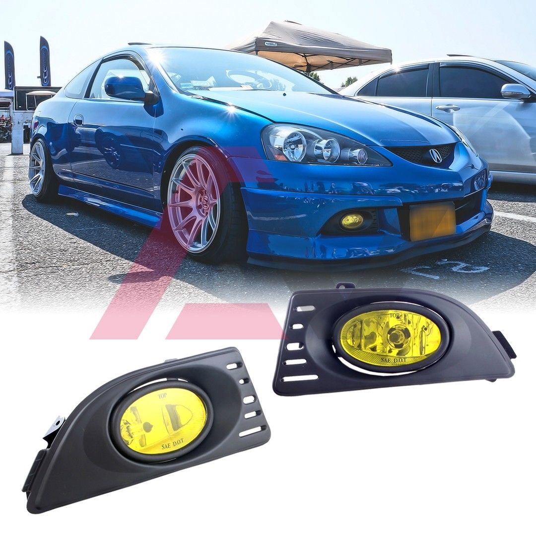フォグライト For 2005-2007 Acura RSX Fog Lights (Wiring, Switch, and Bezels) Yellow Lens 2005-2007 Acura RSXフォグライト（配線、スイッチ、ベゼル）用イエローレンズ 【並行輸入品】