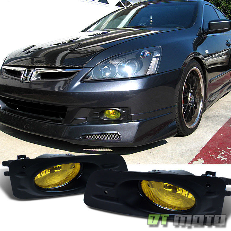 フォグライト For 2006-2007 Honda Accord 4Dr Sedan Yellow Bumper Fog Lights Driving w/ Switch 2006 - 2007年ホンダアコード4Drセダンイエローバンパーフォグライズスイッチ付 【並行輸入品】