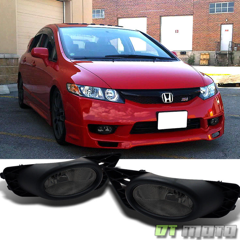 フォグライト For Smoked 2009-2011 Honda Civic Sedan Bumper Fog Lights Lamp +Switch Left+Right スモーク2009-2011ホンダシビックセダンバンパーフォグライトランプ+スイッチ左+右 【並行輸入品】｜カスタムパーツ WORLD倉庫