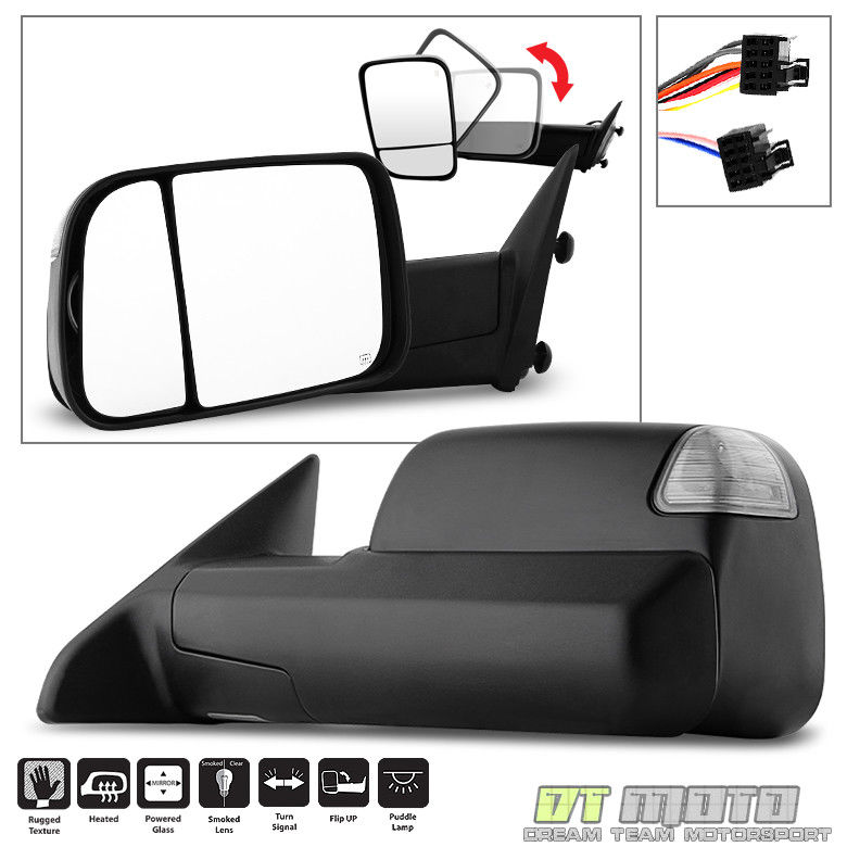 ミラー 2009-2012 Dodge Ram Power Heated LED SMOKED Signal Tow Flip Mirror DRIVER Side 2009-2012ダッジ・ラム・パワー加熱LED SMOKED信号トウ・フリップ・ミラー・ドライバ側 【並行輸入品】