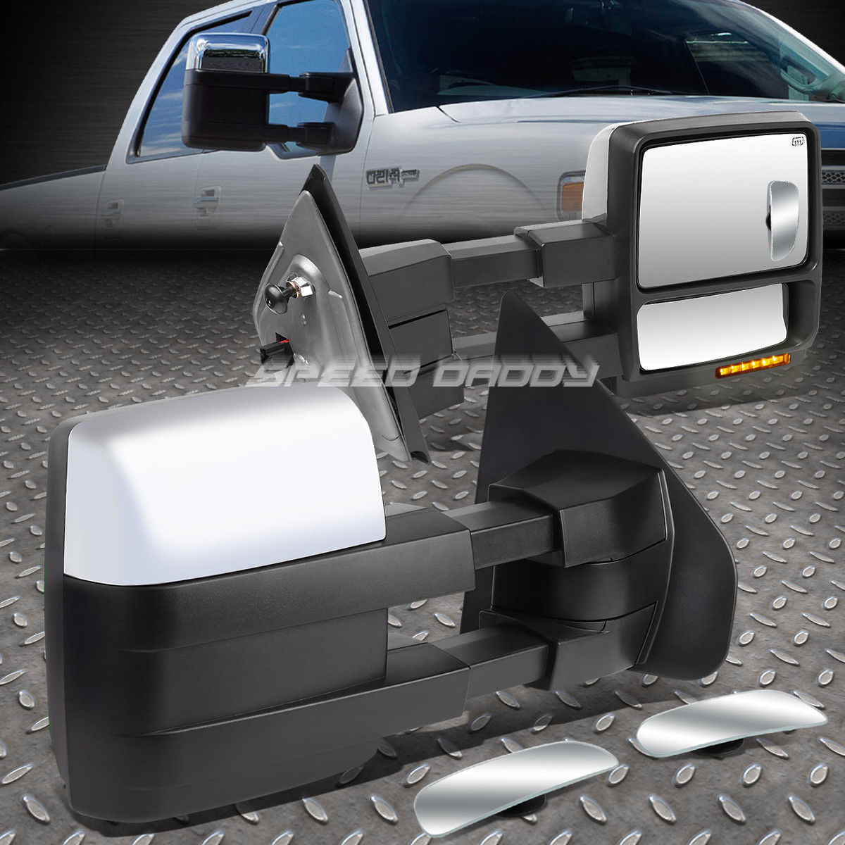 ミラー POWER HEAT TOW MIRROR SIDE LED SIGNAL+BLIND SPOT RECTANGLE CONVEX FOR 04-14 F150 パワーヒートトウミラー側LED信号+ブラインドスポット直角コンベア04-14 F150 【並行輸入品】