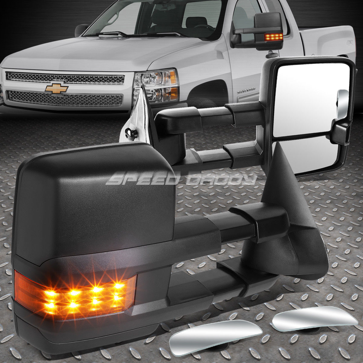 ミラー MANUAL EXTENDABLE SIGNAL TOWING SIDE+SAFETY BLIND SPOT MIRROR FOR 03-07 GMT800 手動拡張可能吹出し面+安全ブラインドスポットライト03-07 GMT800 【並行輸入品】