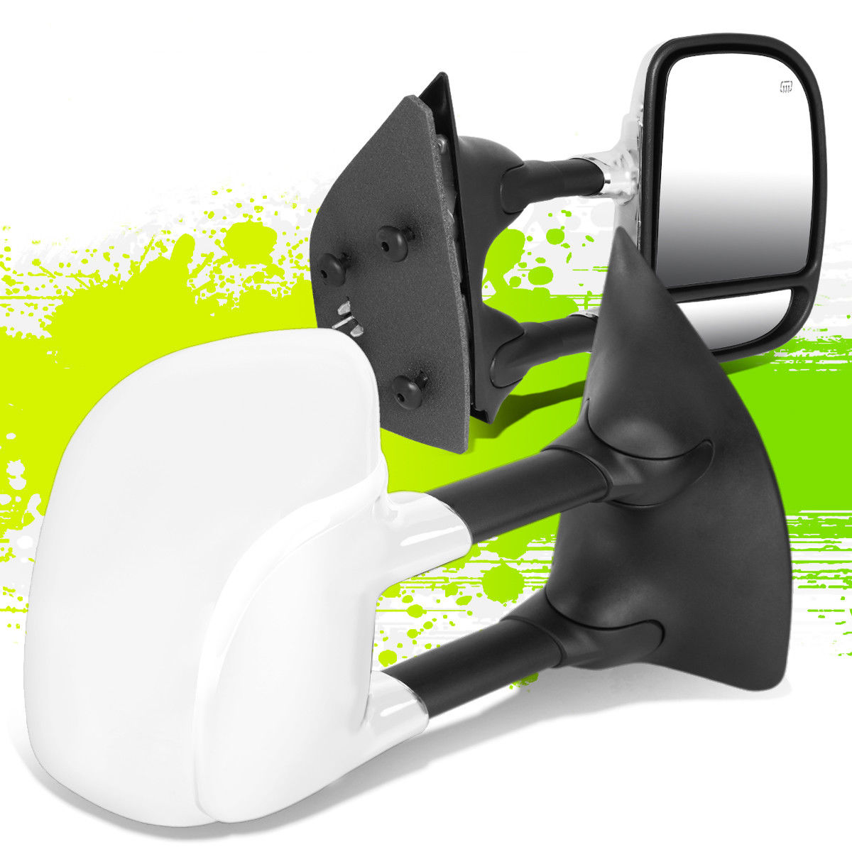 ミラー 2X CHROME POWERED SIDE TOWING MIRROR+HEATED FOR 99-07 FORD F250-F550 SUPER DUTY 2倍クロームパワーサイドミラー+ 99-07フォードF250-F550スーパーDUTY用 【並行輸入品】