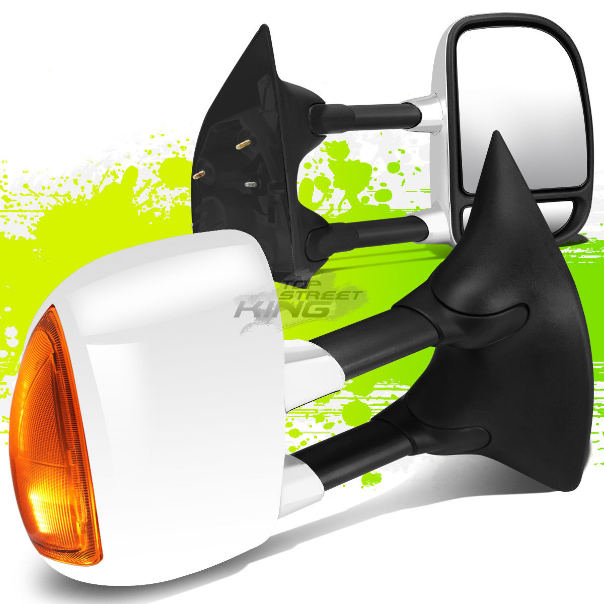 ミラー FOR 99-07 SUPERDUTY ADJUSTABLE CHROME EXTENDABLE+LED SIGNAL TOWING SIDE MIRROR 99-07のための超高精度調整可能なクロム延長可能+ LED信号灯サイドミラー 【並行輸入品】