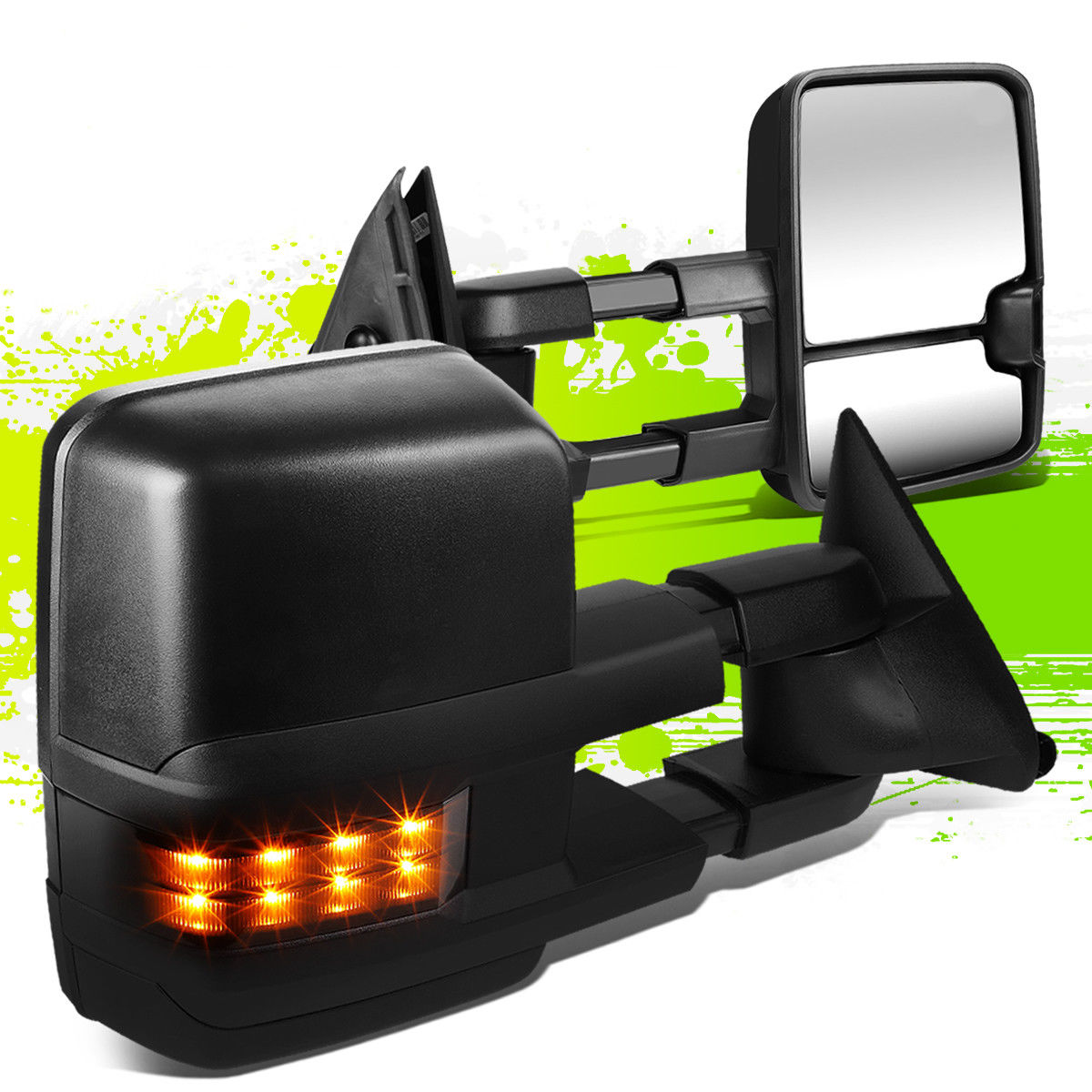 ミラー PAIR POWERED TOW TOWING MIRROR W/SMOKED LED SIGNAL LH+RH FOR 88-02 CHEVY/GMC C/K 1対のタワーミラーを備えた/喫煙LED信号LH + RH 88-02 CHEVY / GMC C / K用 【並行輸入品】