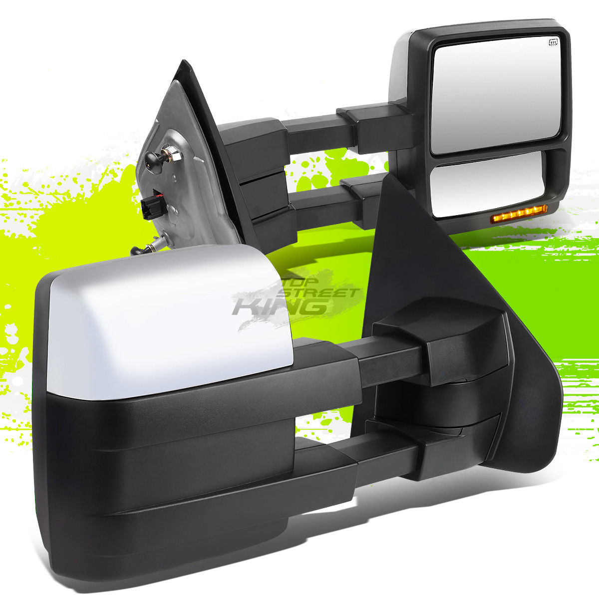 ミラー POWERED+HEAT CHROME SIDE TOW MIRROR SET+LED SIGNAL+PUDDLE LIGHT FOR 04-14 F-150 POWERED +ヒート・クロームサイド・トイレ・ミラー+ 04-14 F-150用LED信号+ PUEDLEライト 【並行輸入品】
