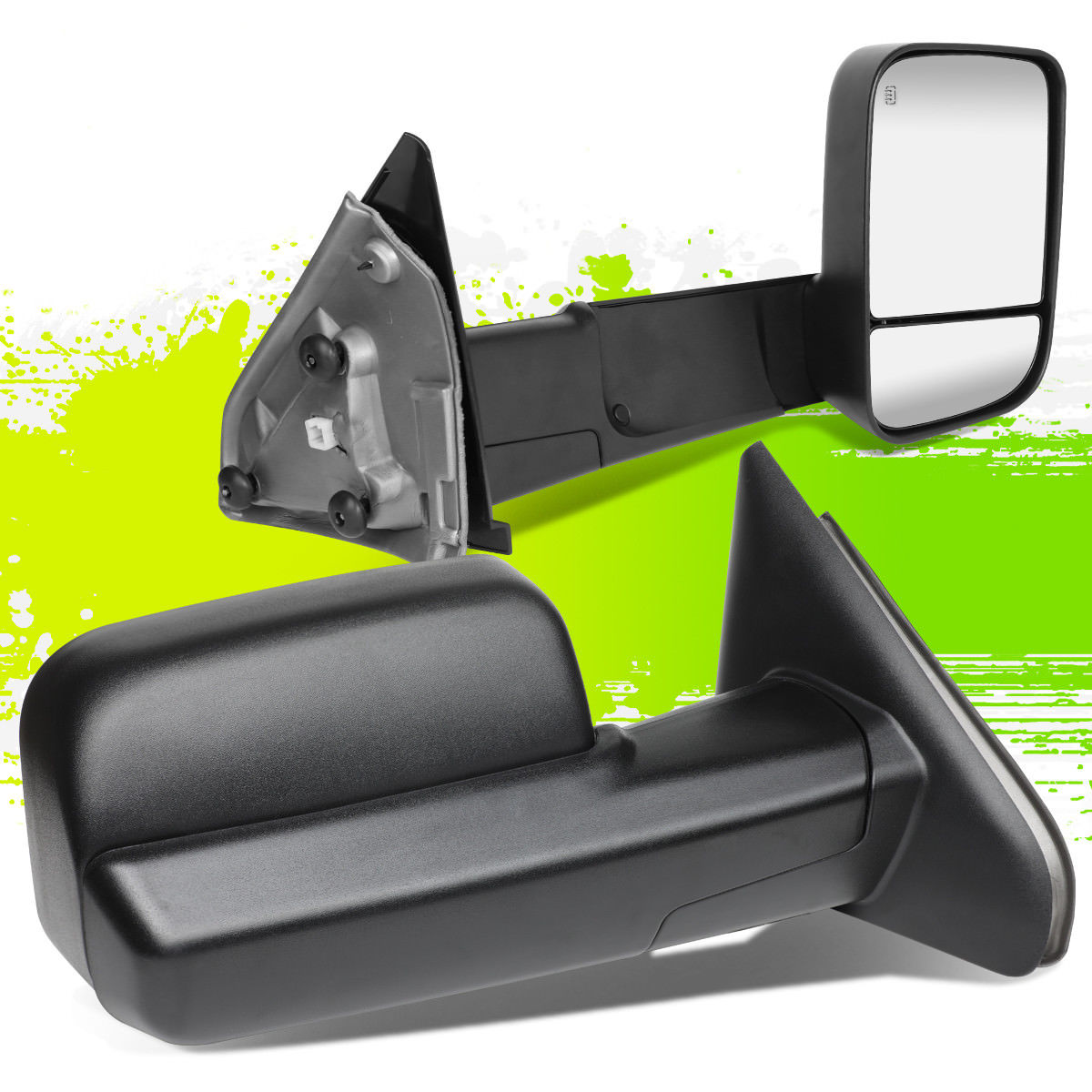 ミラー 2PC BLACK POWERED ADJUSTMENT SIDE TOWING MIRRORS+HEATED L+R FOR 02-09 DODGE RAM 2PC BLACK電源調節用サイドミラー+ヒートL + R 02-09 DODGE RAM 【並行輸入品】