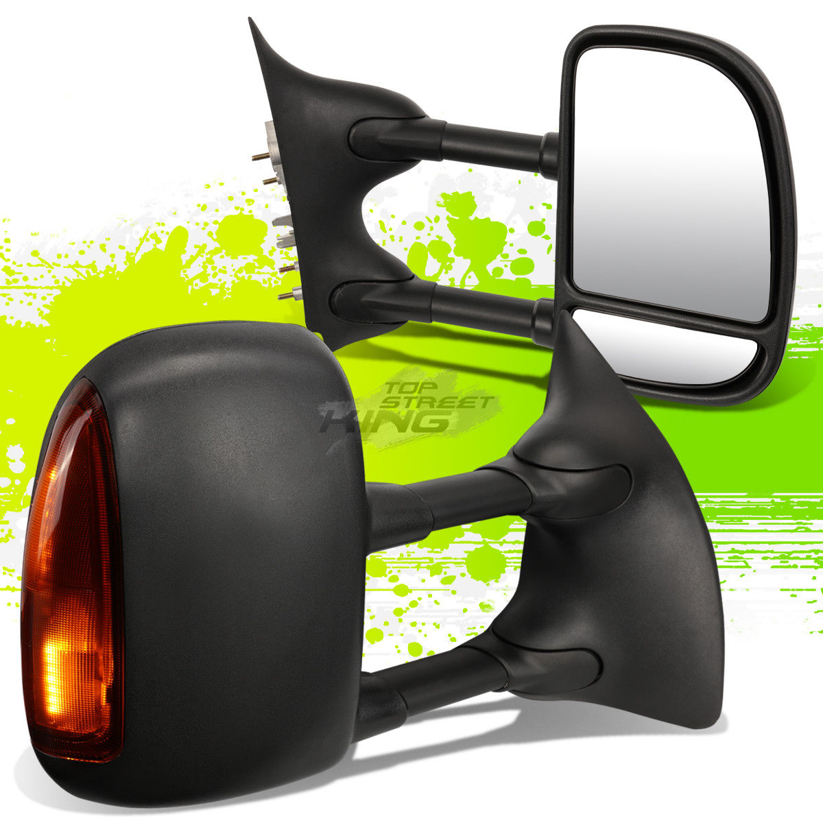 ミラー FOR 99-07 SUPERDUTY ADJUSTABLE MANUAL EXTENDABLE+LED SIGNAL TOWING SIDE MIRROR 99-07のための超高精度調整可能な拡張可能+ LED信号灯サイドミラー 【並行輸入品】