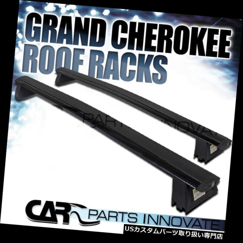 キャリア 2011-2018ジープグランドチェロキーブラックルーフトップクロスバークロスバーラックペア 2011-2018 Jeep Grand Cherokee Black Roof Top Cross Bars Crossbars Rack Pair 【並行輸入品】