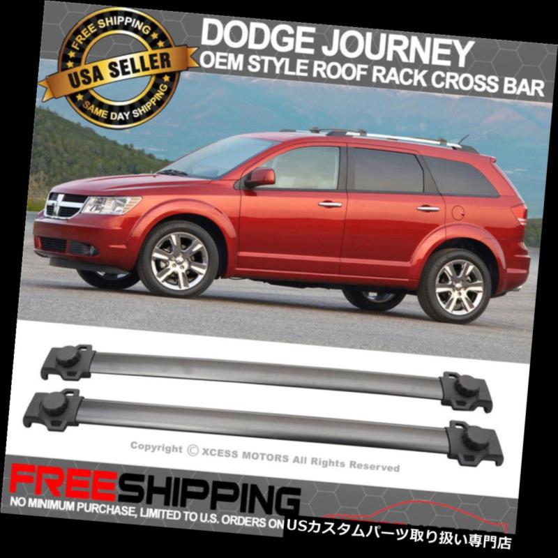 キャリア 09-17ダッジジャーニーOEスタイルルーフラッククロスバー2PCSブラックアルミにフィット Fits 09-17 Dodge Journey OE Style Roof Rack Cross Bar 2PCS Black Aluminum 【並行輸入品】
