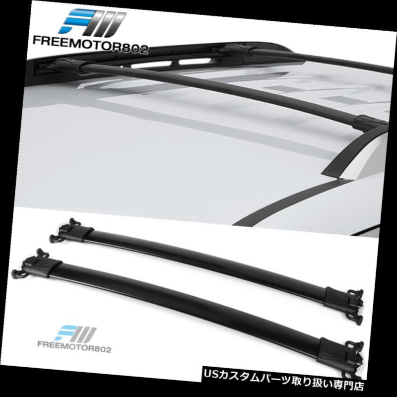 キャリア フィット10-17シボレー春分GMC地形OEスタイルルーフラッククロスバーブラックペア Fits 10-17 Chevy Equinox GMC Terrain OE Style Roof Rack Cross Bars Black Pair 【並行輸入品】