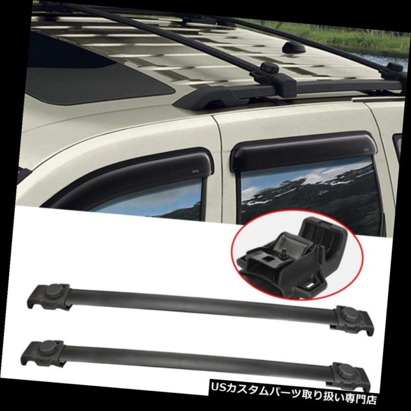 キャリア 07-15ジープパトリオットOEスタイルトップルーフラッククロスバー2本ブラッククロスバーにフィット Fits 07-15 Jeep Patriot OE Style Top Roof Rack Cross Bar 2Pcs Black Crossbar 【並行輸入品】