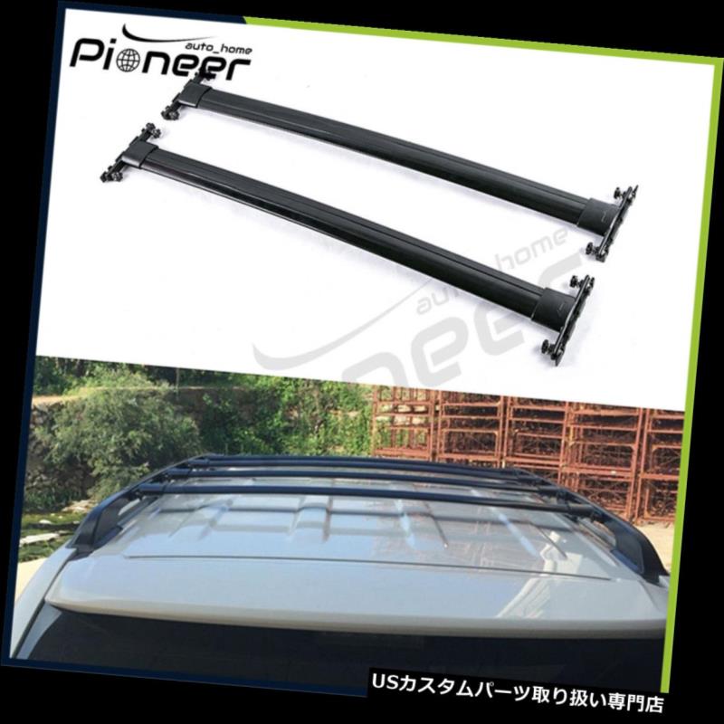 キャリア ランドクルーザーFJ200 LC200 2008-2018用2本フィットクロスバークロスバークロスバー 2Pcs Fits for Land Cruiser FJ200 LC200 2008-2018 Black Cross Bars Crossbars 【並行輸入品】