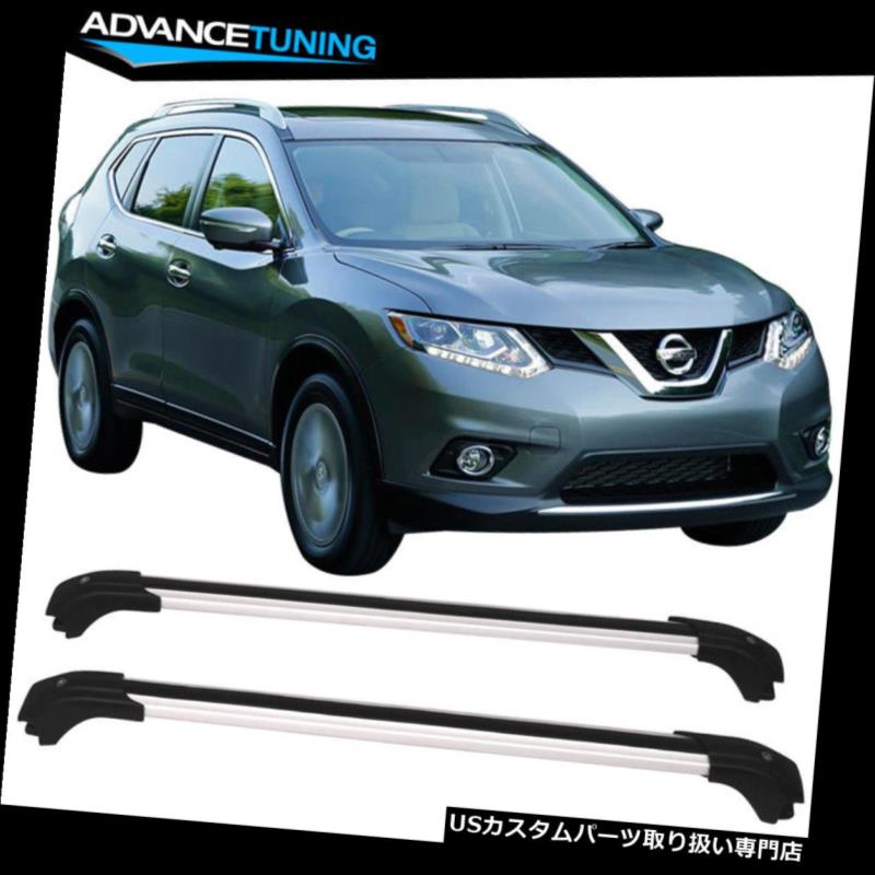 キャリア 14-17日産ローグワンフィットラグジュアリースタイルブラックルーフラッククロスバーペア Fits 14-17 Nissan Rogue OE Fit Luxury Style Black Roof Rack Cross Bar Pair 【並行輸入品】