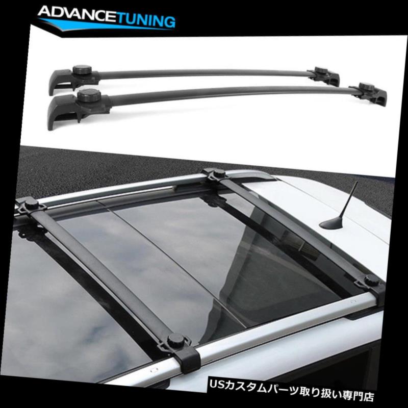 キャリア フィット14-18ジープ反逆者OEファクトリースタイルブラックルーフラッククロスバーペア Fits 14-18 Jeep Renegade OE Factory Style Black Roof Rack Cross Bars Pair 【並行輸入品】