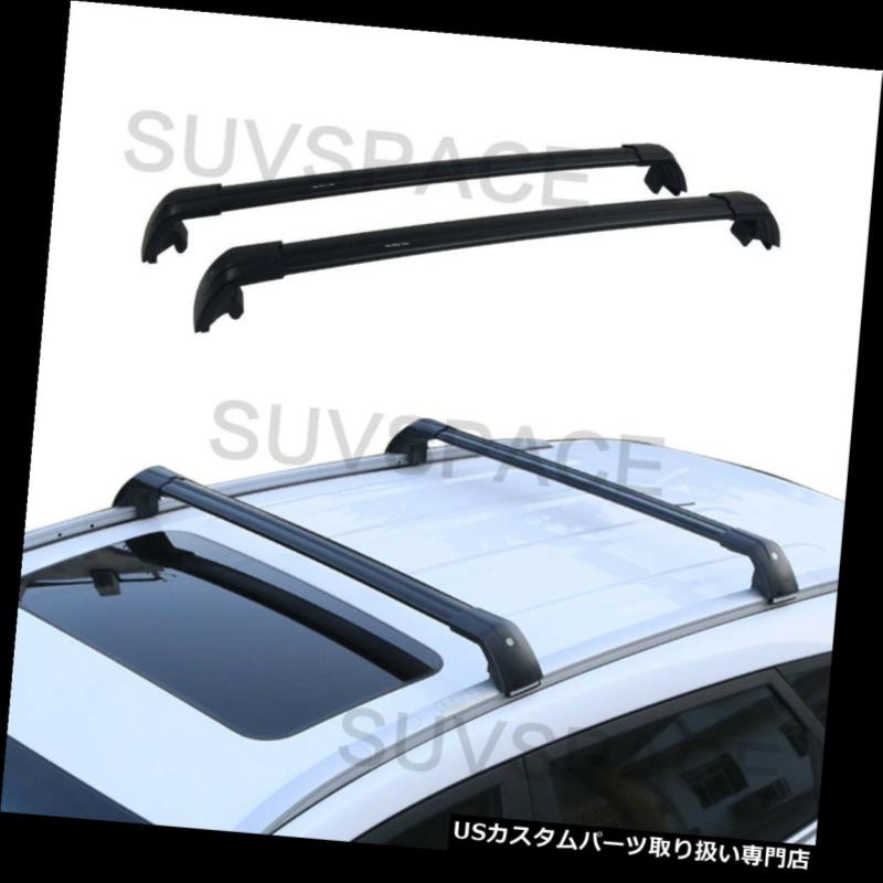 キャリア フォルクスワーゲントゥアレグ2011-2017クロスバートップブラックルーフラゲッジラック用フィット Fit for Volkswagen Touareg 2011-2017 Cross Bar Top Black Roof Luggage Rack 【並行輸入品】
