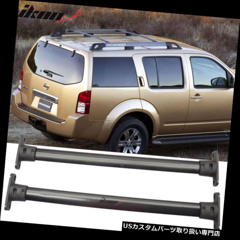 キャリア 05-12日産パスファインダーOEファクトリースタイルルーフラッククロスバーブラックペアにフィット Fits 05-12 Nissan Pathfinder OE Factory Style Roof Rack Cross Bar Black Pair 【並行輸入品】