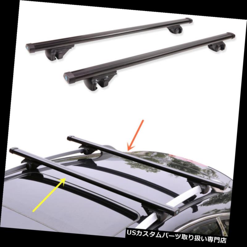 キャリア トヨタRAV-4 1996-2012 2個入りブラック合金クロスバールーフカーゴ荷物ラック For Toyota RAV-4 1996-2012 2pcs Black Alloy Cross Bar Roof Cargo Luggage Rack 【並行輸入品】