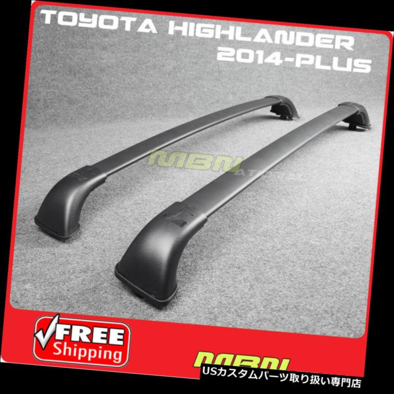キャリア 2014-2018トヨタハイランダーXLE限定ルーフラックペアクロスバーアルミブラック 2014-2018 Toyota Highlander XLE Limited Roof Rack Pair Cross Bar Aluminum Black 【並行輸入品】|カスタムパーツ WORLD倉庫
