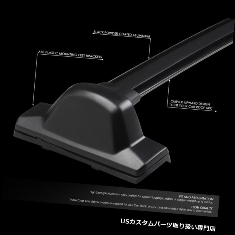 最高の キャリア 07-11ホンダCRVのためのペアブラックアルミOEスタイルのルーフラック レールトップクロスバー PAIR BLACK  ALUMINUM OE STYLE ROOF RACK RAIL TOP CROSSBAR FOR 07-11 HONDA CRV  sociedad.com.ar