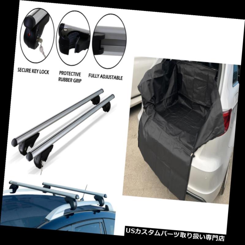 キャリア ヘビーデューティアルミルーフバークロスセットペア+ナイロンブラックトランクブーツマットライナー Heavy Duty Aluminium Roof Bar Cross Set Pair + Nylon Black Trunk Boot Mat Liner 【並行輸入品】