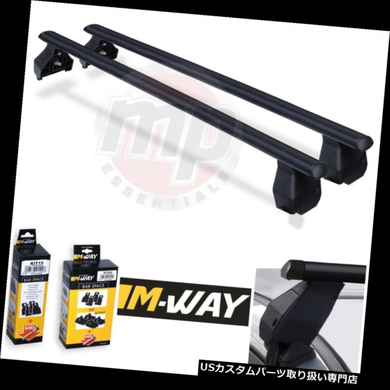 キャリア トヨタヴィッツ フィッティングキット11に合うようにMウェイブラックスチールルーフラックレールクロスバー M-Way Black Steel  Roof Rack Rail Cross Bars to fit Toyota Vitz Fixings Kit 11 円高還元