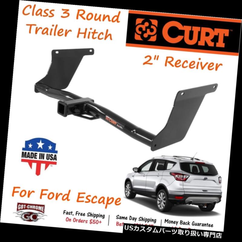 ヒッチメンバー 13131 Curt Class 3ラウンドトレーラーヒッチ、2インチレシーバーチューブ（フォードエスケープ用） 13131 Curt Class 3 Round Trailer Hitch with 2" Receiver Tube for Ford Escape 【並行輸入品】｜カスタムパーツ WORLD倉庫