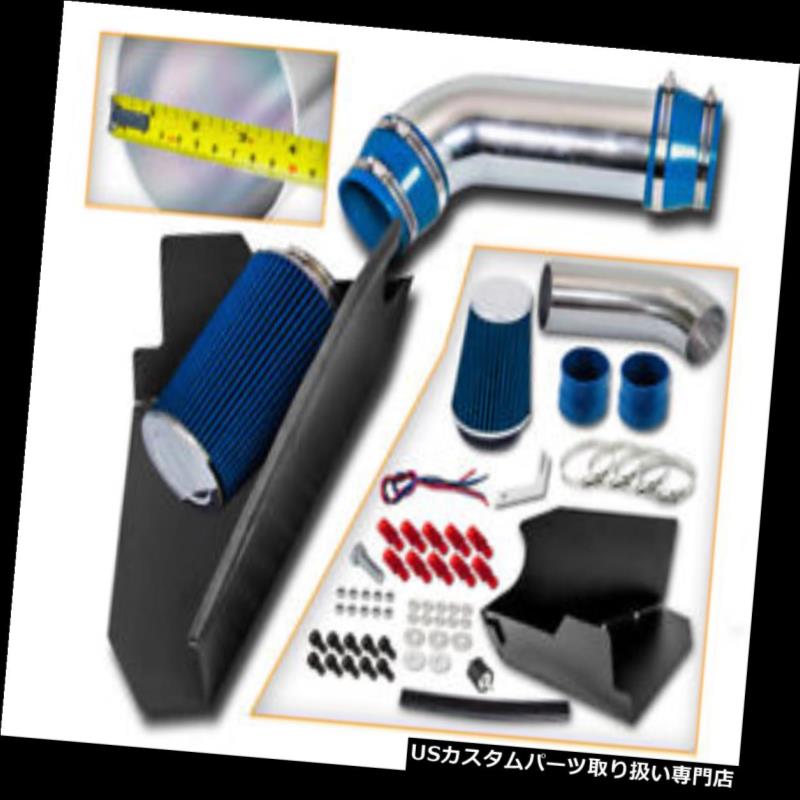 エアインテーク インナーダクト 96-99 C / K1500シエラユーコン5.0 L 5.7 L V 8のための青の冷たい空気の吸気キット+熱シールド BLUE COLD AIR INTAKE KIT+HEAT SHIELD FOR 96-99 C/K1500 Sierra Yukon 5.0L 5.7L V8 【並行輸入品】