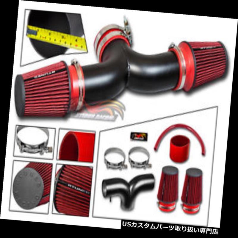 エアインテーク インナーダクト シボレー97-00コルベット5.7 L V 8用マットブラックRAMエアインテークキット+デュアルフィルター MATTE BLACK RAM AIR INTAKE KIT+ DUAL FILTER FOR Chevrolet 97-00 Corvette 5.7L V8 【並行輸入品】