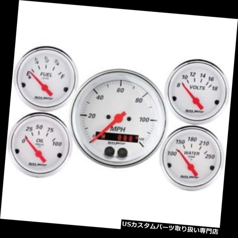 Gauge Arctic Meter Arctic オートメーター1350北極白5ピースgpsゲージキット タコメーター メーター White Kit World倉庫 5 Usタコメーター Gauge タコメーター Gps 車用品 パーツ Piece 1350 店車用品 バイク用品 Auto 内祝い タコメーター