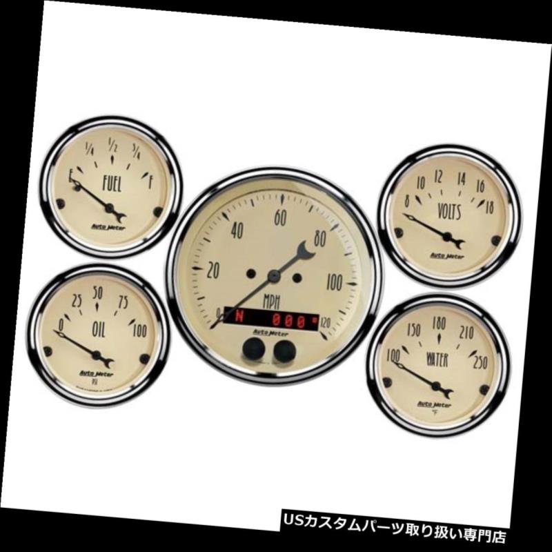 USタコメーター オートメーター1850アンティークベージュ5ピースGPSゲージキット Auto Meter 1850 Antique Beige 5 Piece GPS Gauge Kit 【並行輸入品】