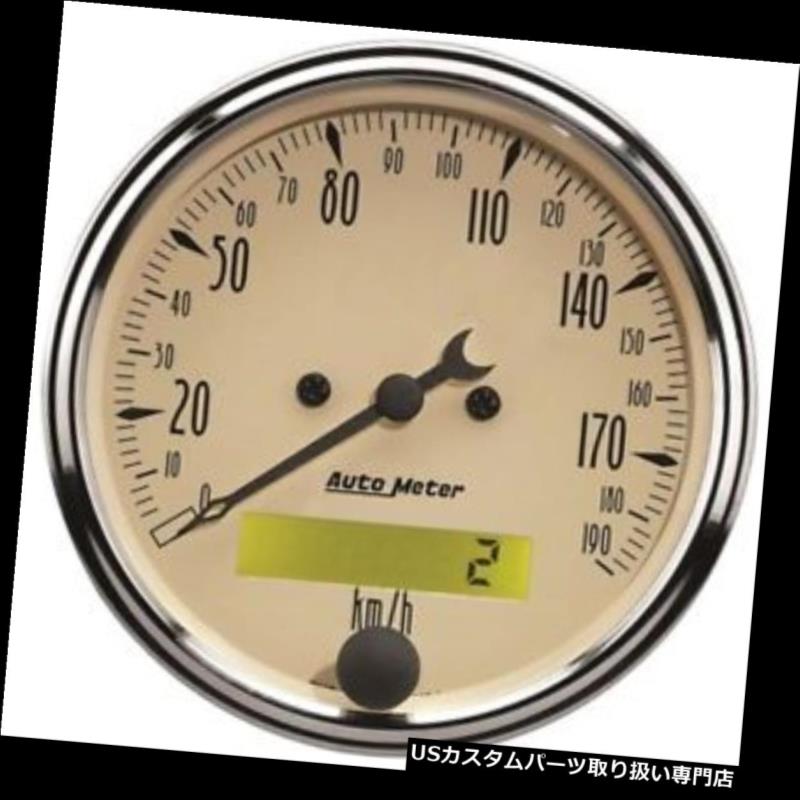 USタコメーター オートメーター1887-Mアンティークベージュ空芯スピードメーターゲージ Auto Meter 1887-M Antique Beige Air-Core Speedometer Gauge 【並行輸入品】