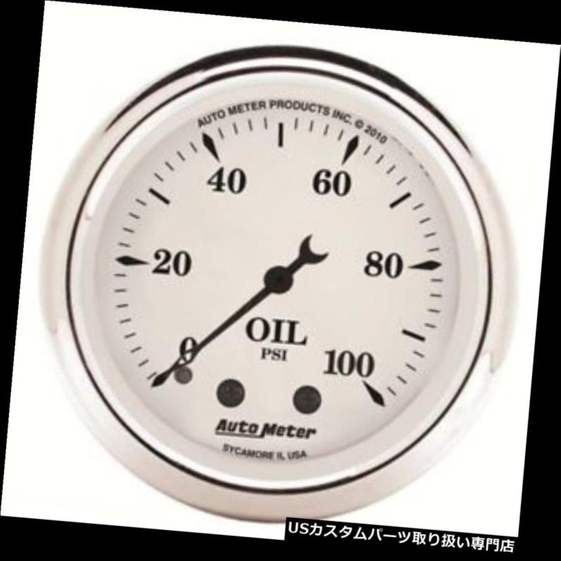 USタコメーター オートメーター1621オールドタイムホワイト機械式油圧ゲージ Auto Meter 1621 Old-Tyme White Mechanical Oil Pressure Gauge 【並行輸入品】