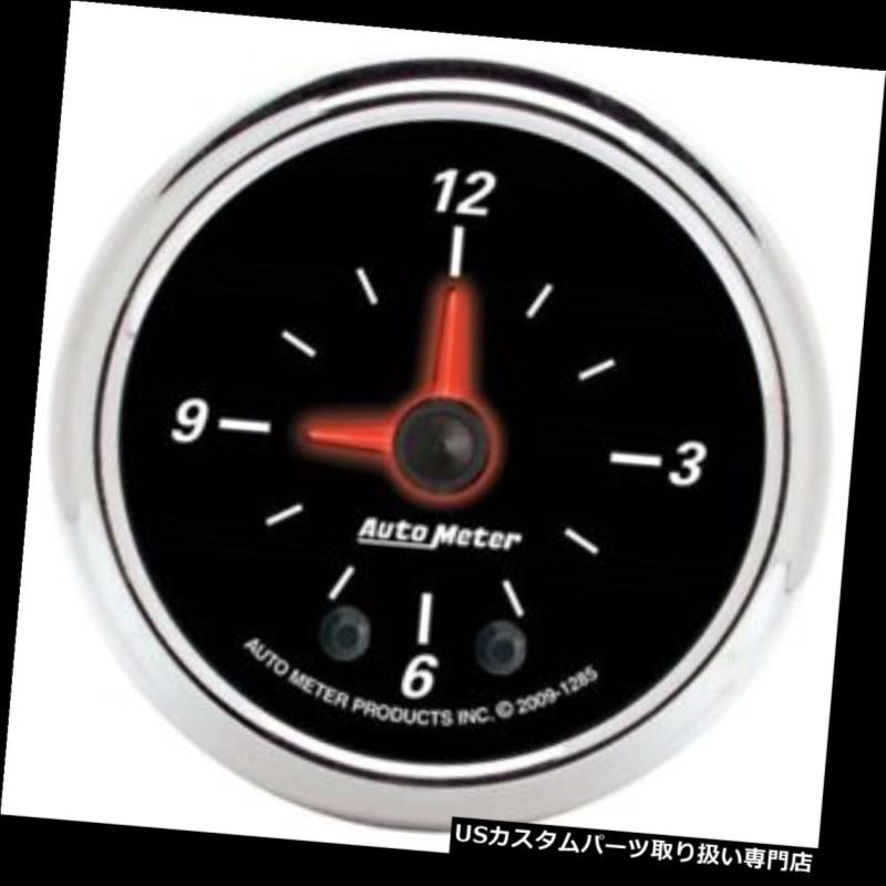 USタコメーター 自動メーター1285デザイナーブラックIIデジタルステッパーモータークロックゲージ Auto Meter 1285 Designer Black II Digital Stepper Motor Clock Gauge 【並行輸入品】