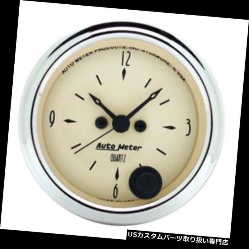 USタコメーター オートメーター1885アンティークベージュクォーツ時計ゲージ Auto Meter 1885 Antique Beige Quartz Clock Gauge 【並行輸入品】