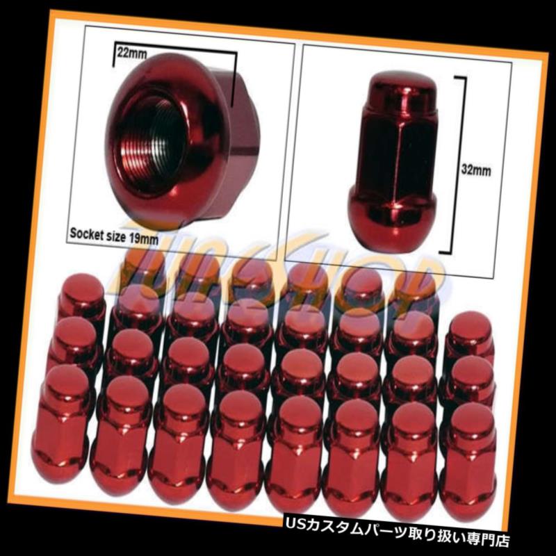 USナット 30ホンダボールRADIUSストックOEMホイールラグナット12X1.5 M12 1.5クローズドエンドレッド 30 HONDA BALL RADIUS STOCK OEM WHEELS LUG NUTS 12X1.5 M12 1.5 CLOSED END RED 【並行輸入品】