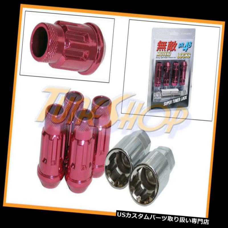 USナット MUTEKI SR48 4ホイールロックナットセット12X1.5 1.5 ACORN RIMSオープンエンドピンU MUTEKI SR48 4 WHEELS LOCK LUG NUTS SET 12X1.5 1.5 ACORN RIMS OPEN END PINK U 【並行輸入品】