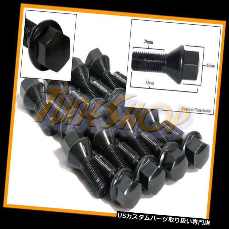 USナット 16 BMW 28MMチューナーホイールリムボルトボルトナット12x1.5 1.5コーンテーパーコニカルブラック 16 BMW 28MM TUNER WHEELS RIMS LUG BOLTS NUTS 12x1.5 1.5 CONE TAPER CONICAL BLACK 【並行輸入品】