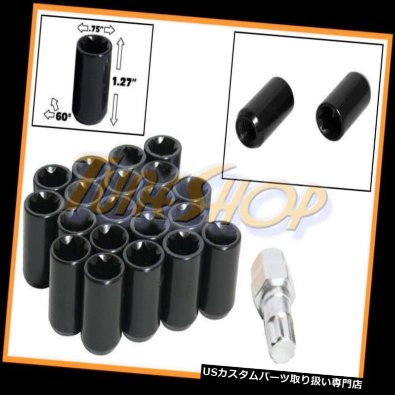 USナット 20チューナーホイールロックナッツ8ポイントキー12X1.25 12 1.25 ACORN OPEN END BLACK S 20 TUNER WHEEL LOCK LUG NUTS 8 POINT KEY 12X1.25 12 1.25 ACORN OPEN END BLACK S 【並行輸入品】｜カスタムパーツ WORLD倉庫