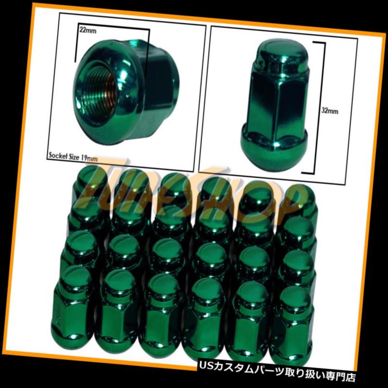 USナット 24ホンダボールRADIUSストックOEMホイールラグナット12X1.5 M12 1.5クローズドエンドグリーン 24 HONDA BALL RADIUS STOCK OEM WHEELS LUG NUTS 12X1.5 M12 1.5 CLOSED END GREEN 【並行輸入品】