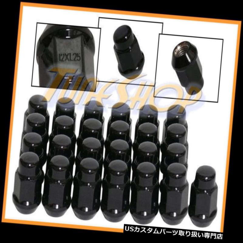 USナット 25 BULGE ACORNホイールリムラグナット12X1.25 M12 1.25クロージングエンドブラック19 HEX N 25 BULGE ACORN WHEELS RIMS LUG NUTS 12X1.25 M12 1.25 CLOSED END BLACK 19 HEX N 【並行輸入品】