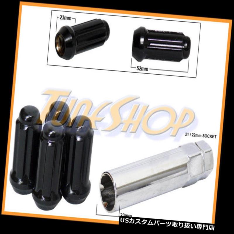 USナット 4ヒート処理済みXL 6スプラインホイールリムロックラグナット14X1.5 M14 1.5 ACORN BLACK 4 HEAT TREATED XL 6 SPLINE WHEELS RIMS LOCK LUG NUTS 14X1.5 M14 1.5 ACORN BLACK 【並行輸入品】