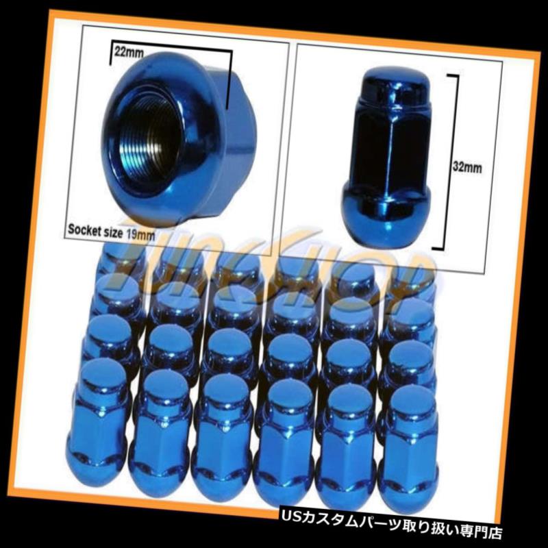 USナット 24 ACURA BALL RADIUSストックOEMホイールラグナット12X1.5 M12 1.5クローズドエンドブルー 24 ACURA BALL RADIUS STOCK OEM WHEELS LUG NUTS 12X1.5 M12 1.5 CLOSED END BLUE 【並行輸入品】