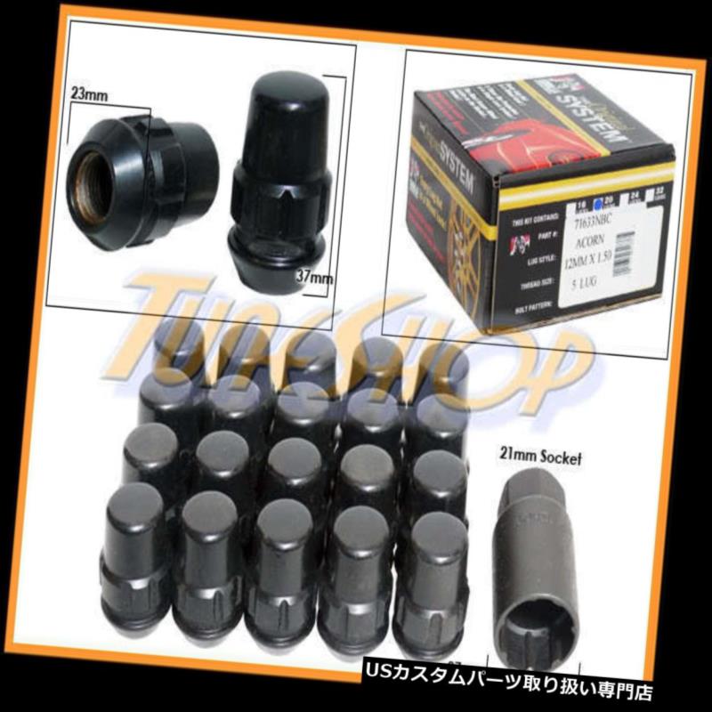 USナット 20 ALL LOCK GORILLA BULGE ACORNホイールリムラグナット12X1.5 12 1.5ブラッククロージャーM 20 ALL LOCK GORILLA BULGE ACORN WHEELS RIMS LUG NUTS 12X1.5 12 1.5 BLACK CLOSE M 【並行輸入品】