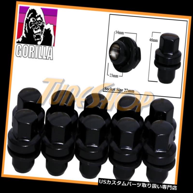 USナット 10ゴリラレンジローバー14x1.5 OEM OE在庫工場ホイールリムマグラグナットブラック 10 GORILLA RANGE ROVER 14x1.5 OEM OE STOCK FACTORY WHEELS RIM MAG LUG NUTS BLACK 【並行輸入品】