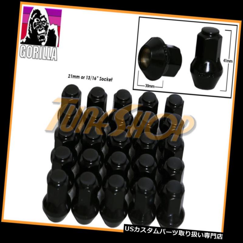 USナット 25ゴリラ大型シートOEM OEストックホイールラグナット14X1.5 M14 ACORNリムブラック 25 GORILLA LARGE SEAT OEM OE STOCK WHEELS LUG NUTS 14X1.5 M14 ACORN RIMS BLACK 【並行輸入品】