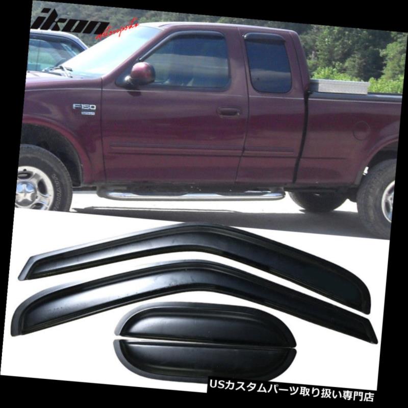 ベントバイザー ドアバイザー レインガード 97-03 Ford F150 F250拡張キャブアクリルウィンドウバイザー4本セット Fits 97-03 Ford F150 F250 Extended Cab Acrylic Window Visors 4Pc Set 【並行輸入品】